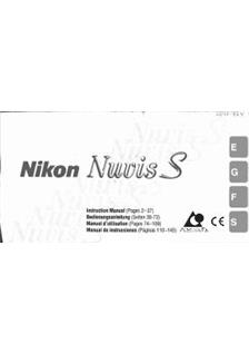 Nikon Nuvis S manual. Camera Instructions.